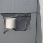 Issue paper inside toilet tent