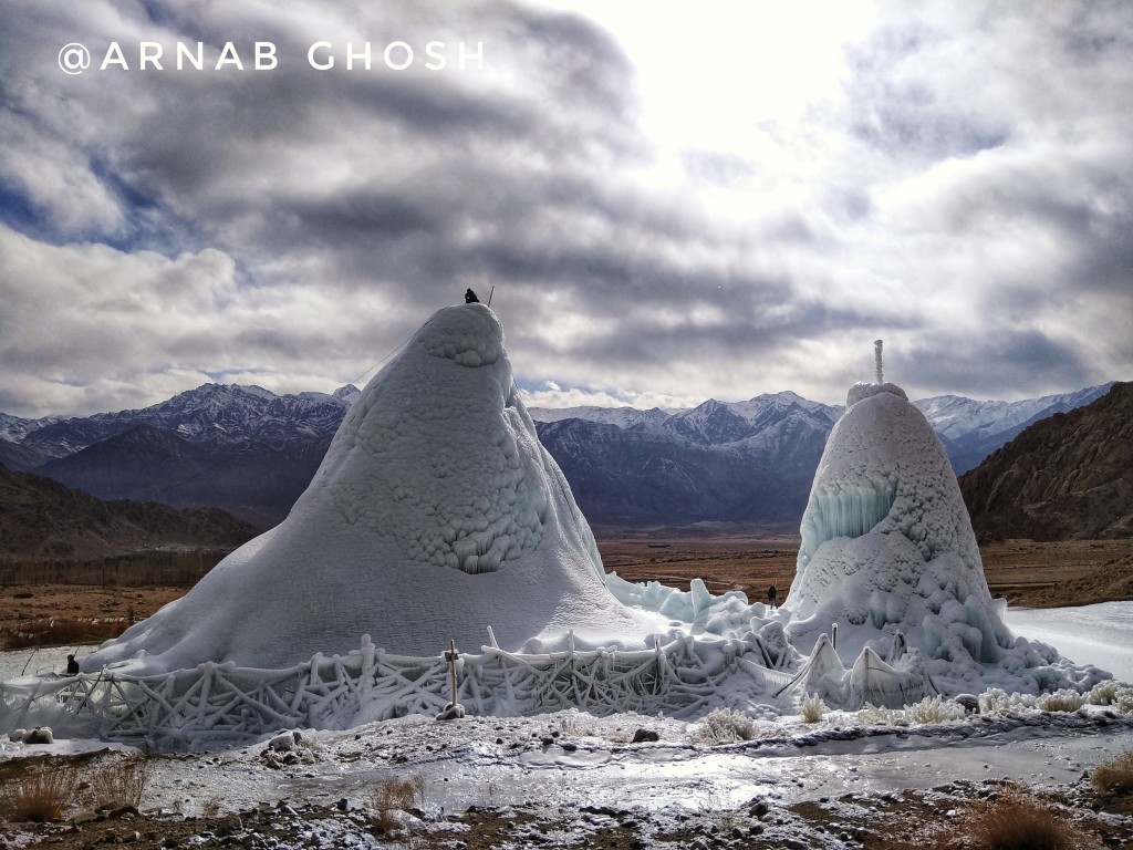 2 ice stupa ladakh phyang village Leh